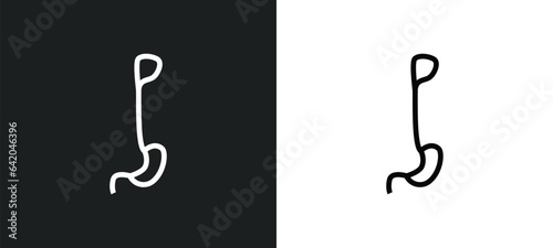 esophagus icon isolated in white and black colors. esophagus outline vector icon from medical collection for web, mobile apps and ui.