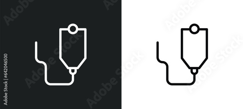 iv icon isolated in white and black colors. iv outline vector icon from medical collection for web, mobile apps and ui.