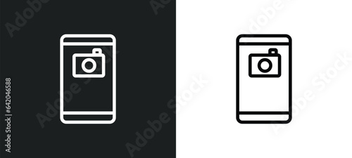 front camera icon isolated in white and black colors. front camera outline vector icon from miscellaneous collection for web, mobile apps and ui. © Premium Art