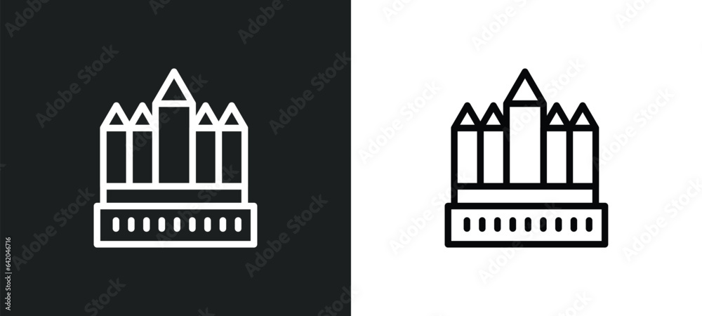 thatbyinnyu temple icon isolated in white and black colors. thatbyinnyu temple outline vector icon from monuments collection for web, mobile apps and ui.