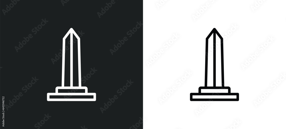 obelisk of bue aires icon isolated in white and black colors. obelisk of bue aires outline vector icon from monuments collection for web, mobile apps and ui. obelisk of bue aires icon isolated in white and black colors. obelisk of bue aires outline vector icon from monuments collection for web, mobile apps and ui.