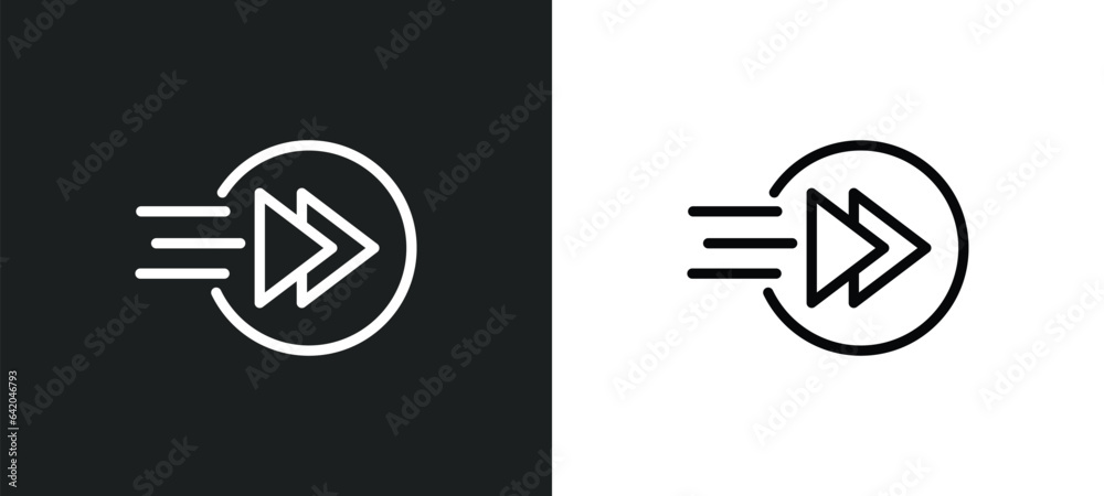 fast icon isolated in white and black colors. fast outline vector icon from multimedia collection for web, mobile apps and ui. fast icon isolated in white and black colors. fast outline vector icon from multimedia collection for web, mobile apps and ui.