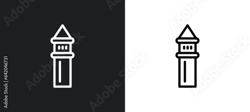 galata tower in istanbul icon isolated in white and black colors. galata tower in istanbul outline vector icon from monuments collection for web, mobile apps and ui.