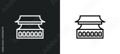 hall of supreme harmony in beijing icon isolated in white and black colors. hall of supreme harmony in beijing outline vector icon from monuments collection for web, mobile apps and ui.