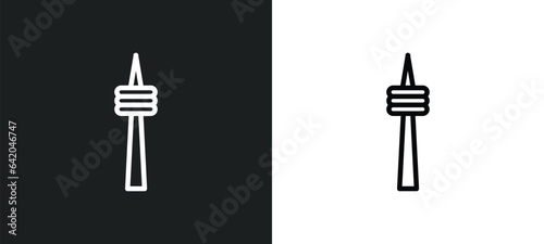 icon isolated in white and black colors. outline vector icon from monuments collection for web, mobile apps and