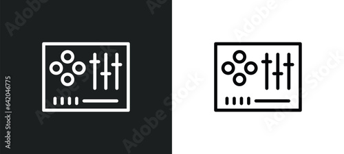 music controller icon isolated in white and black colors. music controller outline vector icon from multimedia collection for web, mobile apps and ui.