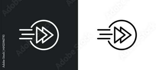 fast icon isolated in white and black colors. fast outline vector icon from multimedia collection for web, mobile apps and ui.