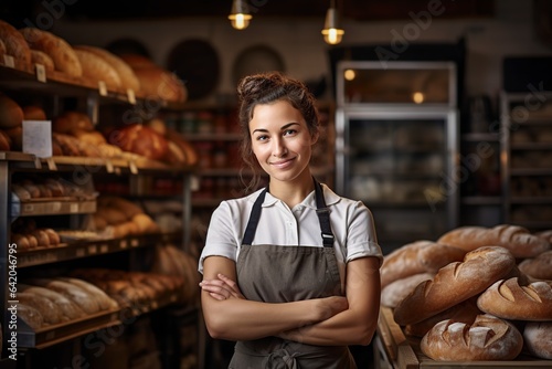 profile of a female baker and shop owner photo