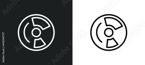 compact disc with glare icon isolated in white and black colors. compact disc with glare outline vector icon from multimedia collection for web, mobile apps and ui.