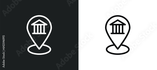 museum map icon isolated in white and black colors. museum map outline vector icon from museum collection for web, mobile apps and ui.