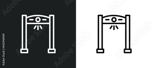 metal detector icon isolated in white and black colors. metal detector outline vector icon from museum collection for web, mobile apps and ui.