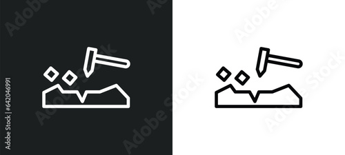 geological icon isolated in white and black colors. geological outline vector icon from museum collection for web, mobile apps and ui.