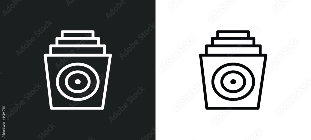 vinyls icon isolated in white and black colors. vinyls outline vector icon from music collection for web, mobile apps and ui.