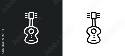 spanish guitar icon isolated in white and black colors. spanish guitar outline vector icon from music collection for web, mobile apps and ui.