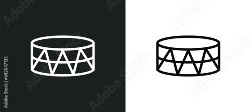 old drum icon isolated in white and black colors. old drum outline vector icon from music collection for web, mobile apps and ui.