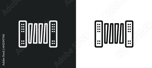 accordionist icon isolated in white and black colors. accordionist outline vector icon from music collection for web, mobile apps and ui.