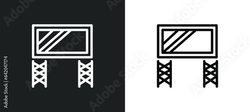 big screen icon isolated in white and black colors. big screen outline vector icon from music and multimedia collection for web, mobile apps and ui.