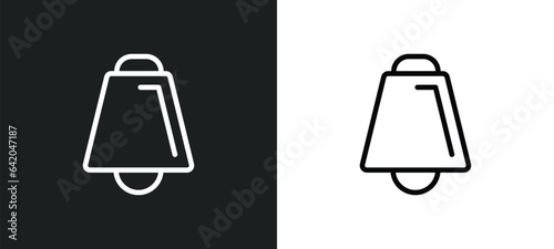 cowbell icon isolated in white and black colors. cowbell outline vector icon from music and multimedia collection for web  mobile apps and ui.