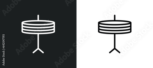cymbals icon isolated in white and black colors. cymbals outline vector icon from music collection for web, mobile apps and ui.