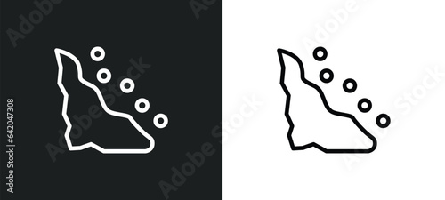 cliff icon isolated in white and black colors. cliff outline vector icon from nature collection for web, mobile apps and ui.