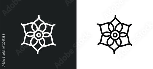 narcissus icon isolated in white and black colors. narcissus outline vector icon from nature collection for web, mobile apps and ui.