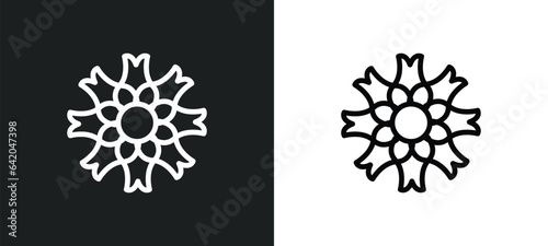 Fényképezés nymphea icon isolated in white and black colors