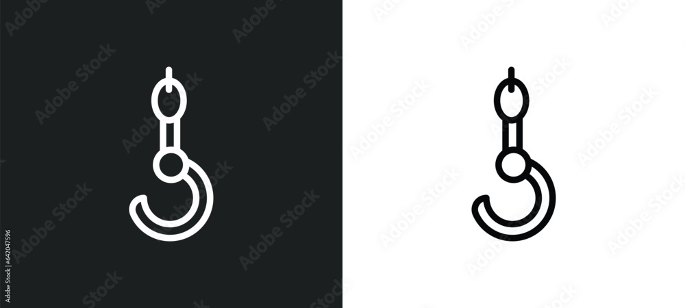 fishing hook icon isolated in white and black colors. fishing hook outline vector icon from nautical collection for web, mobile apps and ui. fishing hook icon isolated in white and black colors. fishing hook outline vector icon from nautical collection for web, mobile apps and ui.