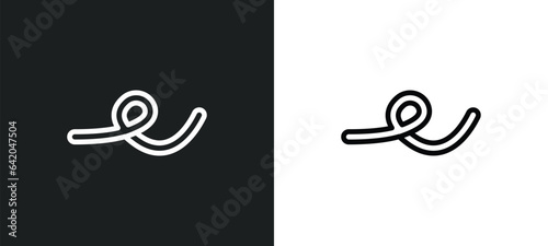 rope knot icon isolated in white and black colors. rope knot outline vector icon from nautical collection for web, mobile apps and ui.