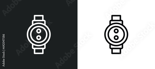 water resist watch icon isolated in white and black colors. water resist watch outline vector icon from nautical collection for web, mobile apps and ui.