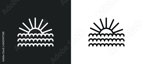 sun shining icon isolated in white and black colors. sun shining outline vector icon from nautical collection for web, mobile apps and ui.