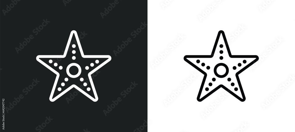 starfish with dots icon isolated in white and black colors. starfish with dots outline vector icon from nautical collection for web, mobile apps and ui.