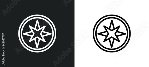 azimuth compass icon isolated in white and black colors. azimuth compass outline vector icon from nautical collection for web, mobile apps and ui. photo