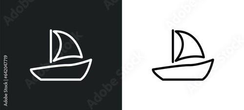 watercraft icon isolated in white and black colors. watercraft outline vector icon from nautical collection for web, mobile apps and ui.