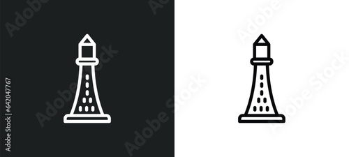 smeaton s tower  icon isolated in white and black colors. smeaton s tower  outline vector icon from nautical collection for web  mobile apps and ui.