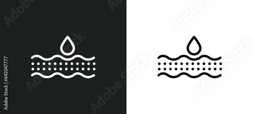 salt water icon isolated in white and black colors. salt water outline vector icon from nautical collection for web, mobile apps and ui.