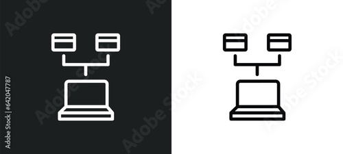 continuous line icon isolated in white and black colors. continuous line outline vector icon from networking collection for web, mobile apps and ui.