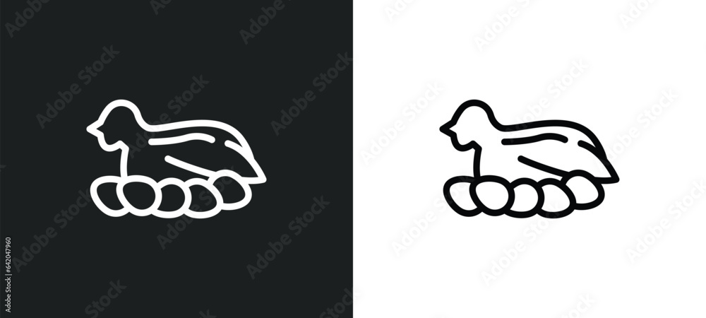 chichen hen icon isolated in white and black colors. chichen hen outline vector icon from other collection for web, mobile apps and ui. chichen hen icon isolated in white and black colors. chichen hen outline vector icon from other collection for web, mobile apps and ui.
