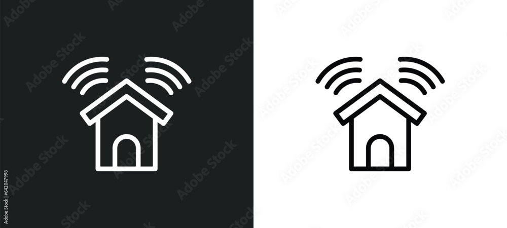 smarthome icon isolated in white and black colors. smarthome outline vector icon from other collection for web, mobile apps and ui. smarthome icon isolated in white and black colors. smarthome outline vector icon from other collection for web, mobile apps and ui.