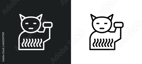 japanese cat icon isolated in white and black colors. japanese cat outline vector icon from other collection for web, mobile apps and ui.
