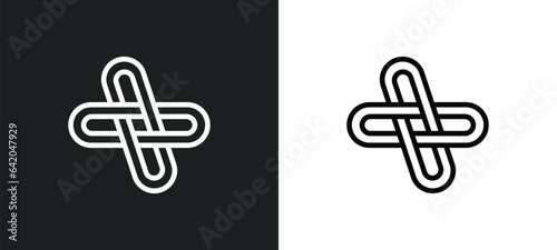 interlock icon isolated in white and black colors. interlock outline vector icon from other collection for web, mobile apps and ui.