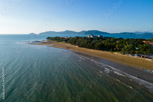 Aerial View at Tanjung Aru Beach in Kota Kinabalu, Sabah, Malaysia