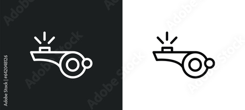 wistle icon isolated in white and black colors. wistle outline vector icon from party collection for web, mobile apps and ui.