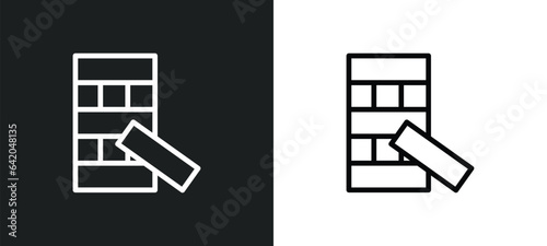 jenga icon isolated in white and black colors. jenga outline vector icon from party collection for web, mobile apps and ui.