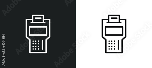 point of service icon isolated in white and black colors. point of service outline vector icon from payment collection for web, mobile apps and ui.