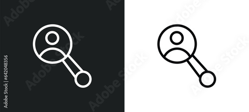 people searcher icon isolated in white and black colors. people searcher outline vector icon from people collection for web, mobile apps and ui.