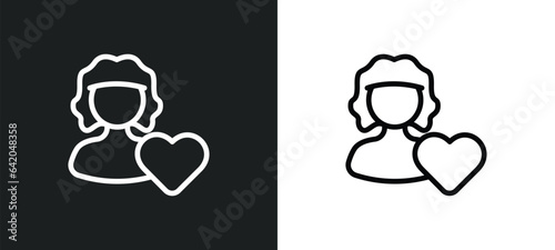 girlfriends icon isolated in white and black colors. girlfriends outline vector icon from people collection for web, mobile apps and ui.