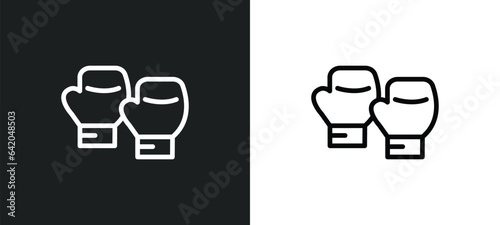 boxing gloves icon isolated in white and black colors. boxing gloves outline vector icon from people skills collection for web, mobile apps and ui.