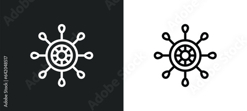 boat rudder icon isolated in white and black colors. boat rudder outline vector icon from people skills collection for web, mobile apps and ui.