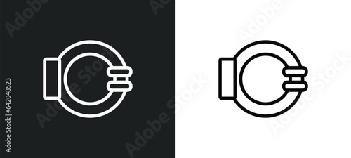 boat porthole icon isolated in white and black colors. boat porthole outline vector icon from people skills collection for web, mobile apps and ui.