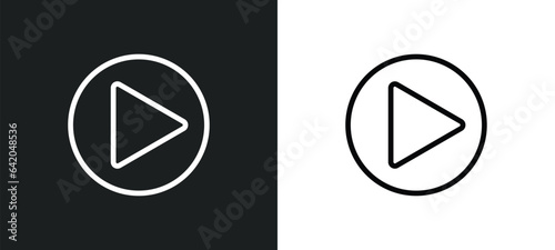 play video icon isolated in white and black colors. play video outline vector icon from photography collection for web, mobile apps and ui.